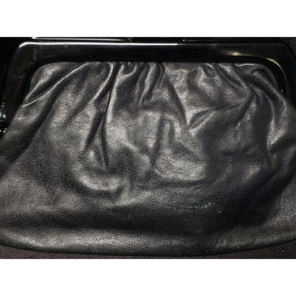 Vintage Genuine Leather Made In Italy Black Clutch Hand Held Purse - Picture 7 of 9
